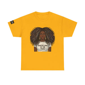 Afro Queen T-Shirt — "Healthy Hair Is The Flex" Graphic Tee