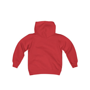 Kids Heavy Blend Curly, Cute, Confident Hooded Sweatshirt red
