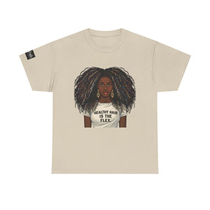 Afro Queen T-Shirt — "Healthy Hair Is The Flex" Graphic Tee